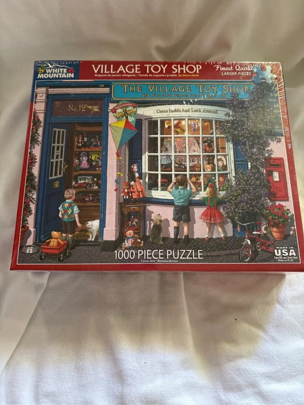 White Mountain Village Toy Shop 1000-Piece Jigsaw Puzzle Larger Pieces Made USA